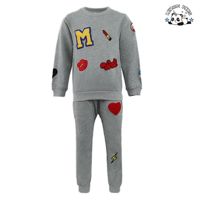 LEZONKIDS - Conjunto de Roupas Infantil Barato por Atacado Personalizado Conjunto de Menina Fofo Estilo Casual Roupas de Menina Conjunto de Duas Peças